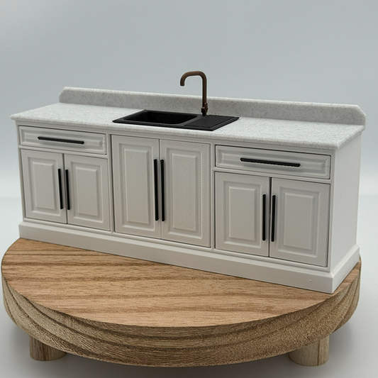 Kitchen Sink Cabinet Dollhouse Minature 1:12 Scale