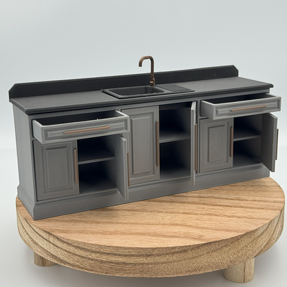 Kitchen Sink Cabinet Dollhouse Minature 1:12 Scale