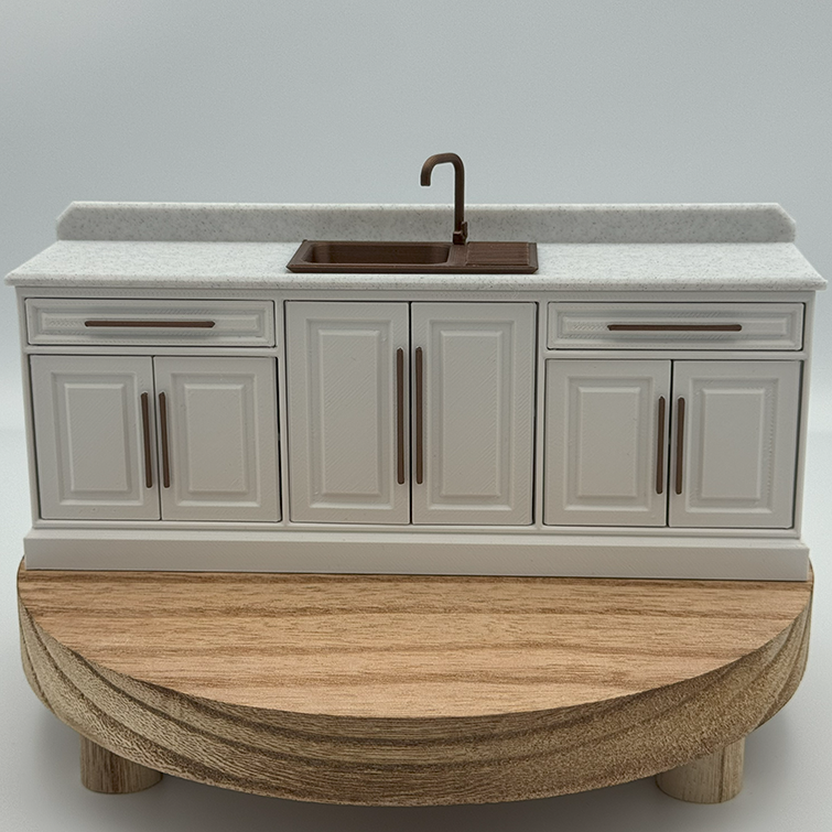 Kitchen Sink Cabinet Dollhouse Minature 1:12 Scale