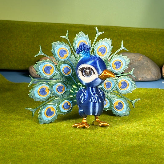 Peacock Figurine – Colorful Peacock Decor, Elegant Bird Collectible, 3D Printed Gift