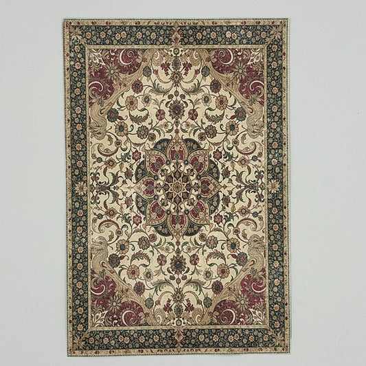 Tabriz-Style Rug Dollhouse Miniature 1:12 Scale