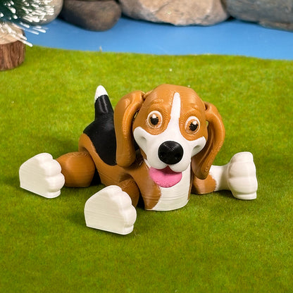 Beagle Puppy Pals – Tricolor Beagle Duo, Cute Dog Figurines, 3D Printed Collectible