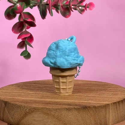 Ice Cream Cone Clicker Keychains – Cute Kawaii Fidget Toys, 3D Printed Dessert Charms, Bag Charm Gift