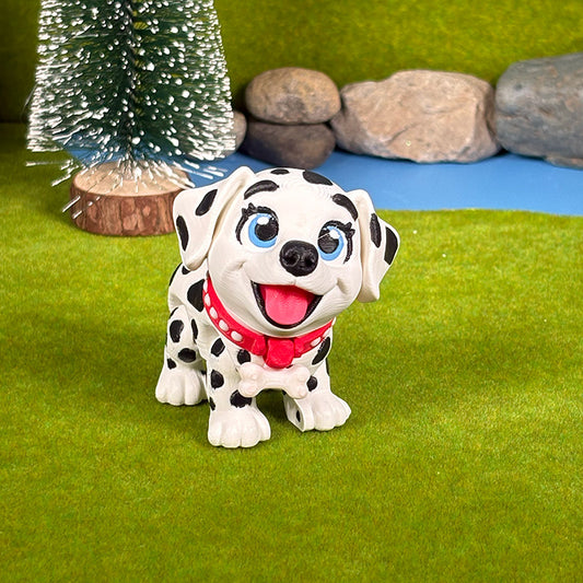 Dalmatian Puppy Pals – Firefighter Dalmatian & Spotted Puppy, Sold Separately, Cute Dog Figurines