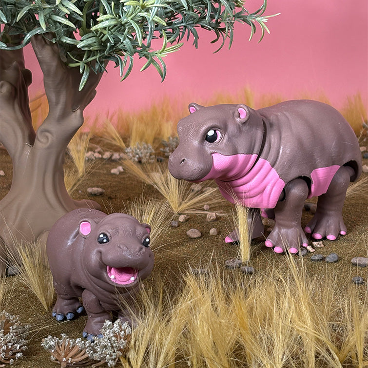 Hazel the Adult Hippo & Hopper the Baby Hippo