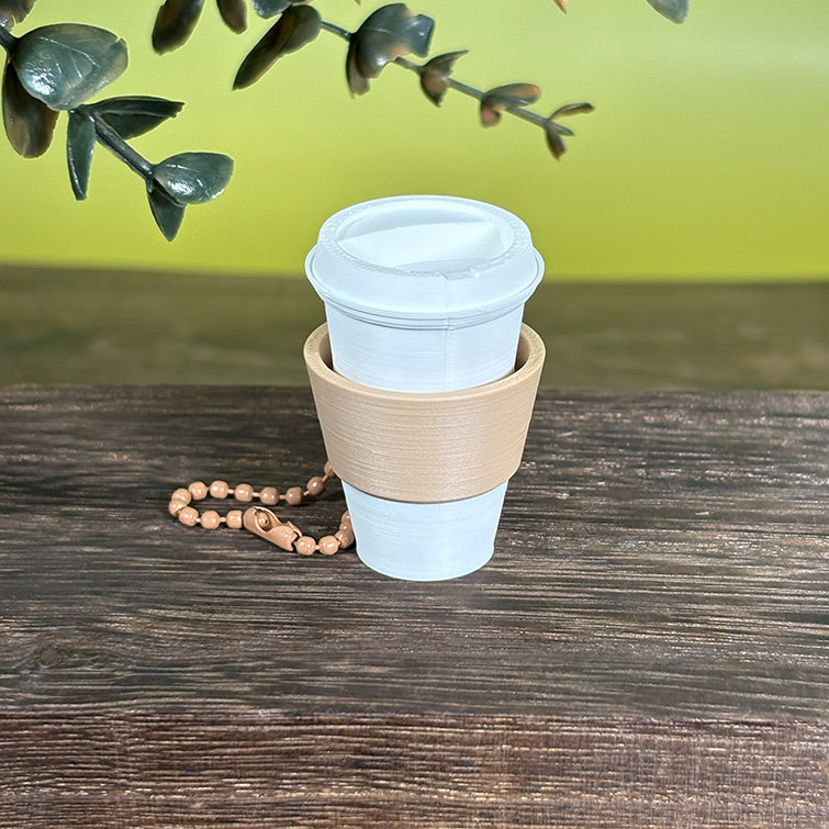 Latte Clicker Cup Keychain – Cute Coffee Fidget Toy | White, Matcha & Red Cup Options | Smiley Stress Relief Clicker