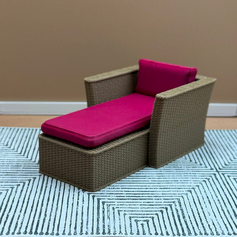 Wicker Lounger Dollhouse Miniature 1:12 Scale