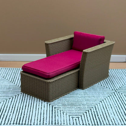 Wicker Lounger Dollhouse Miniature 1:12 Scale