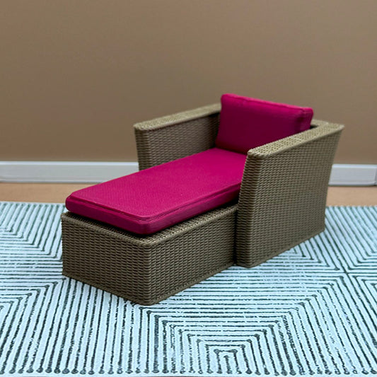 Wicker Lounger Dollhouse Miniature 1:12 Scale
