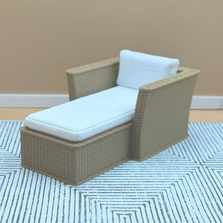 Wicker Lounger Dollhouse Miniature 1:12 Scale