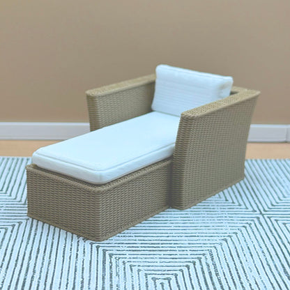 Wicker Lounger Dollhouse Miniature 1:12 Scale