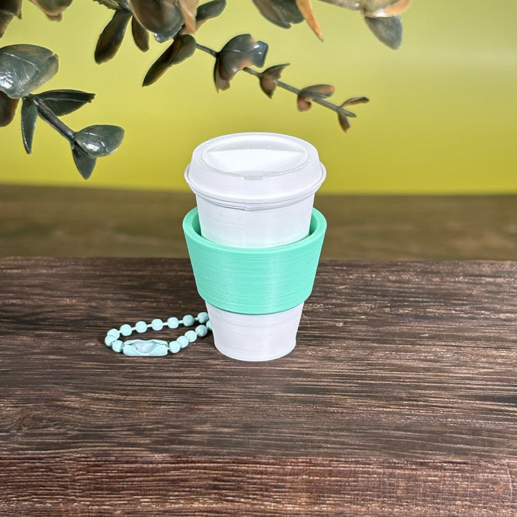 Latte Clicker Cup Keychain – Cute Coffee Fidget Toy | White, Matcha & Red Cup Options | Smiley Stress Relief Clicker
