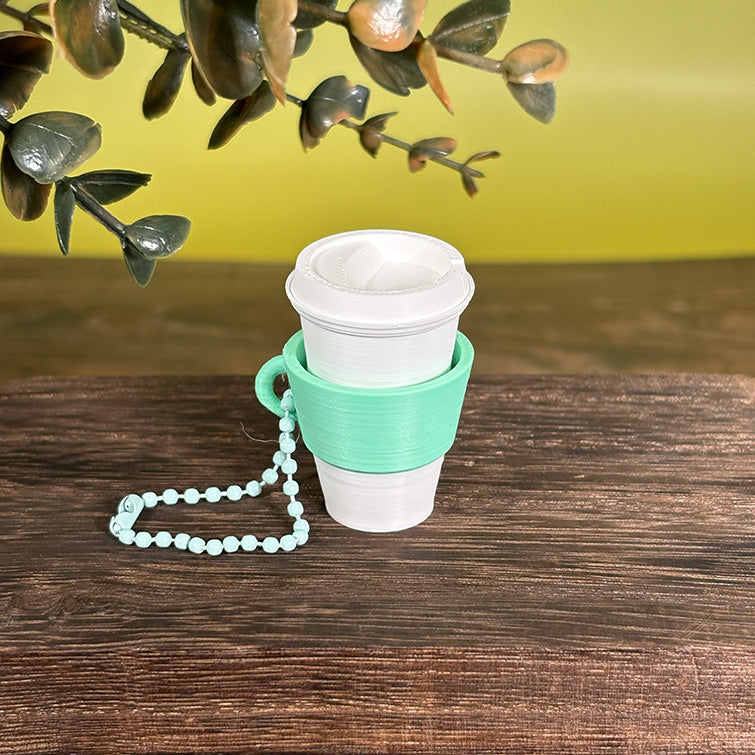 Latte Clicker Cup Keychain – Cute Coffee Fidget Toy | White, Matcha & Red Cup Options | Smiley Stress Relief Clicker