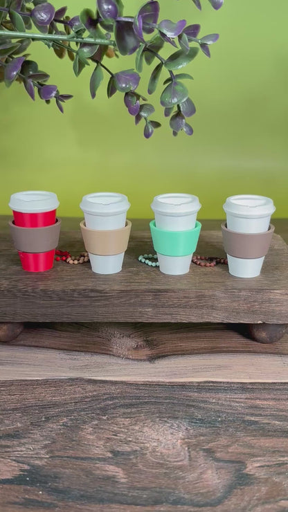 Latte Clicker Cup Keychain – Cute Coffee Fidget Toy | White, Matcha & Red Cup Options | Smiley Stress Relief Clicker
