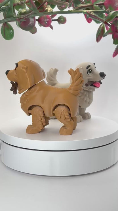 Golden Retriever Dog Figurine | Articulated Puppy Pal | Flexi Desk Pet | Dog Lover Gift | 3D Printed