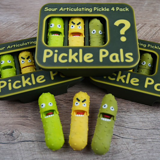 Sour Pickle Pals Collection – Set of 4 XL Pickle Fidgets (Includes 4th Mystery Pickle)
