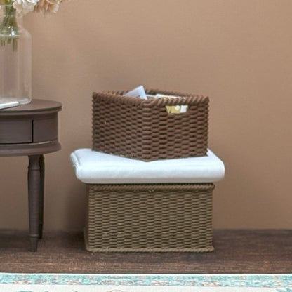 Wicker Storage Baskets Dollhouse Miniature 1:12 Scale