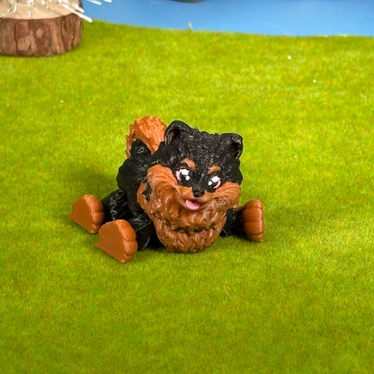 Teacup Pomeranian Puppy Pals – Orange & Sable Pomeranian Duo, Cute Dog Figurines, 3D Printed Gift