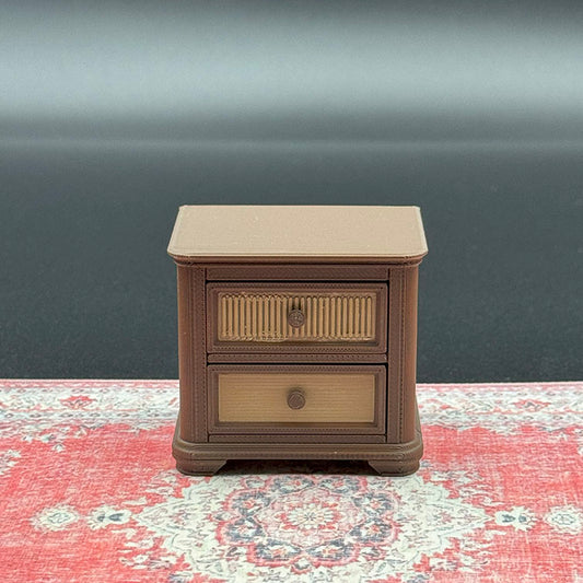 2-Drawer Nightstand Dollhouse Miniature 1:12 Scale